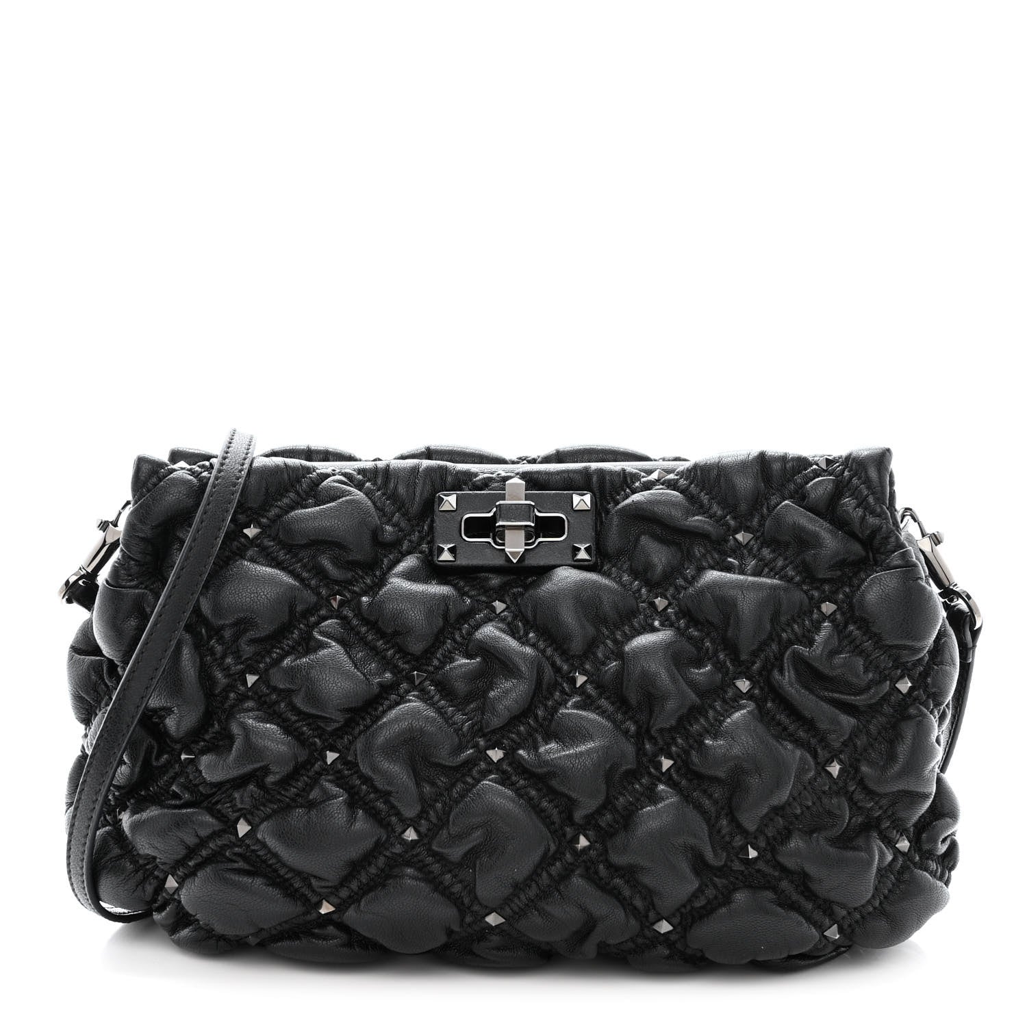 Valentino Garavani Nappa Spikeme Clutch Black 1 of 9