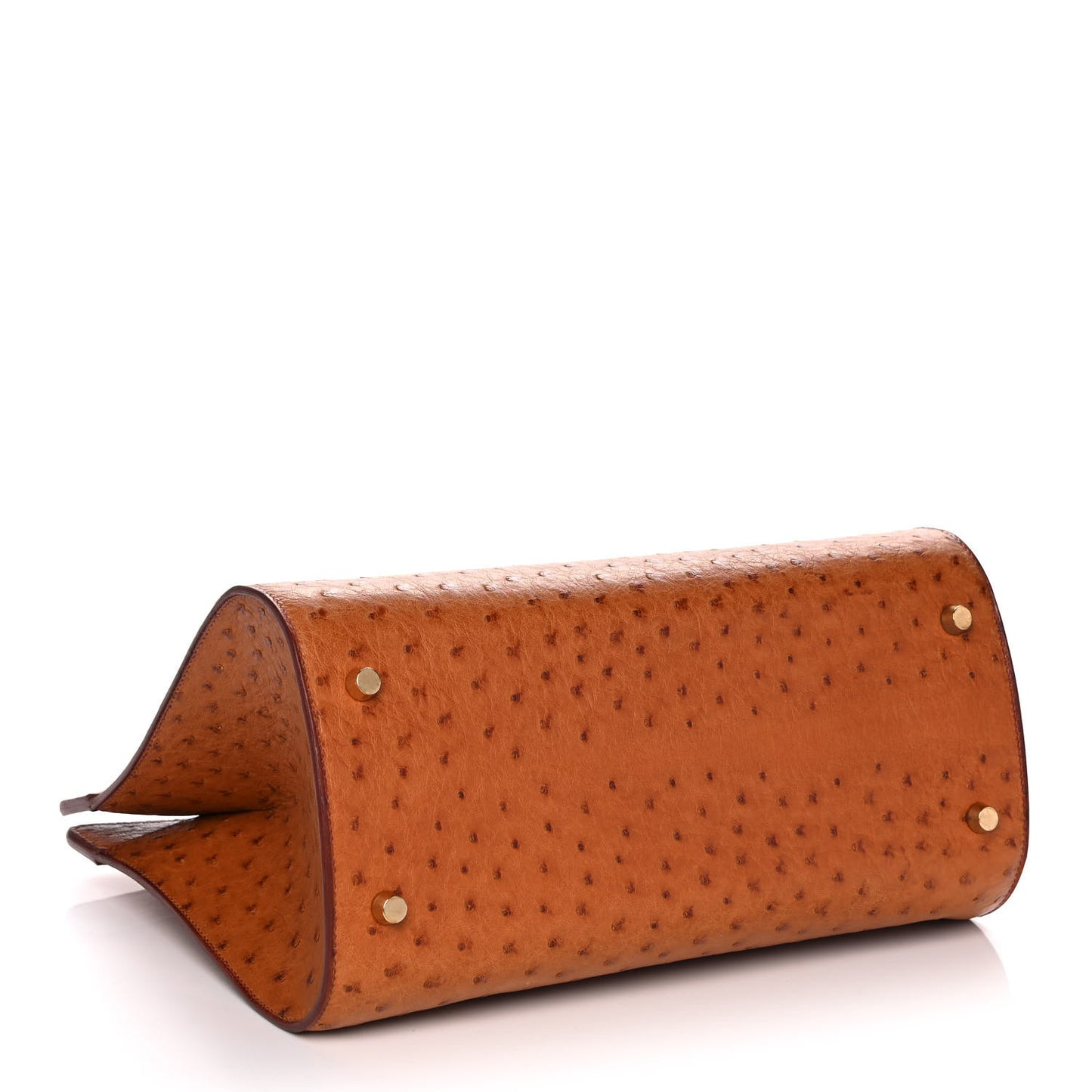 Ostrich Muzo Shoulder Bag Gold