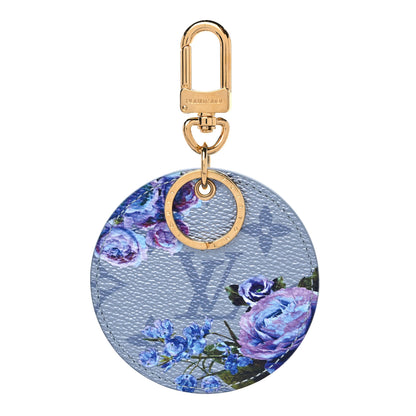 Louis Vuitton Metallic Monogram LV Garden Illustre Bag Charm Key Ring Blue 1 of 3