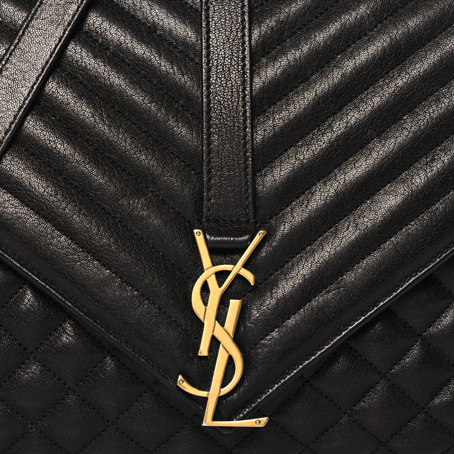 Goatskin Mixed Matelasse Triquilt Large Monogram Satchel Black