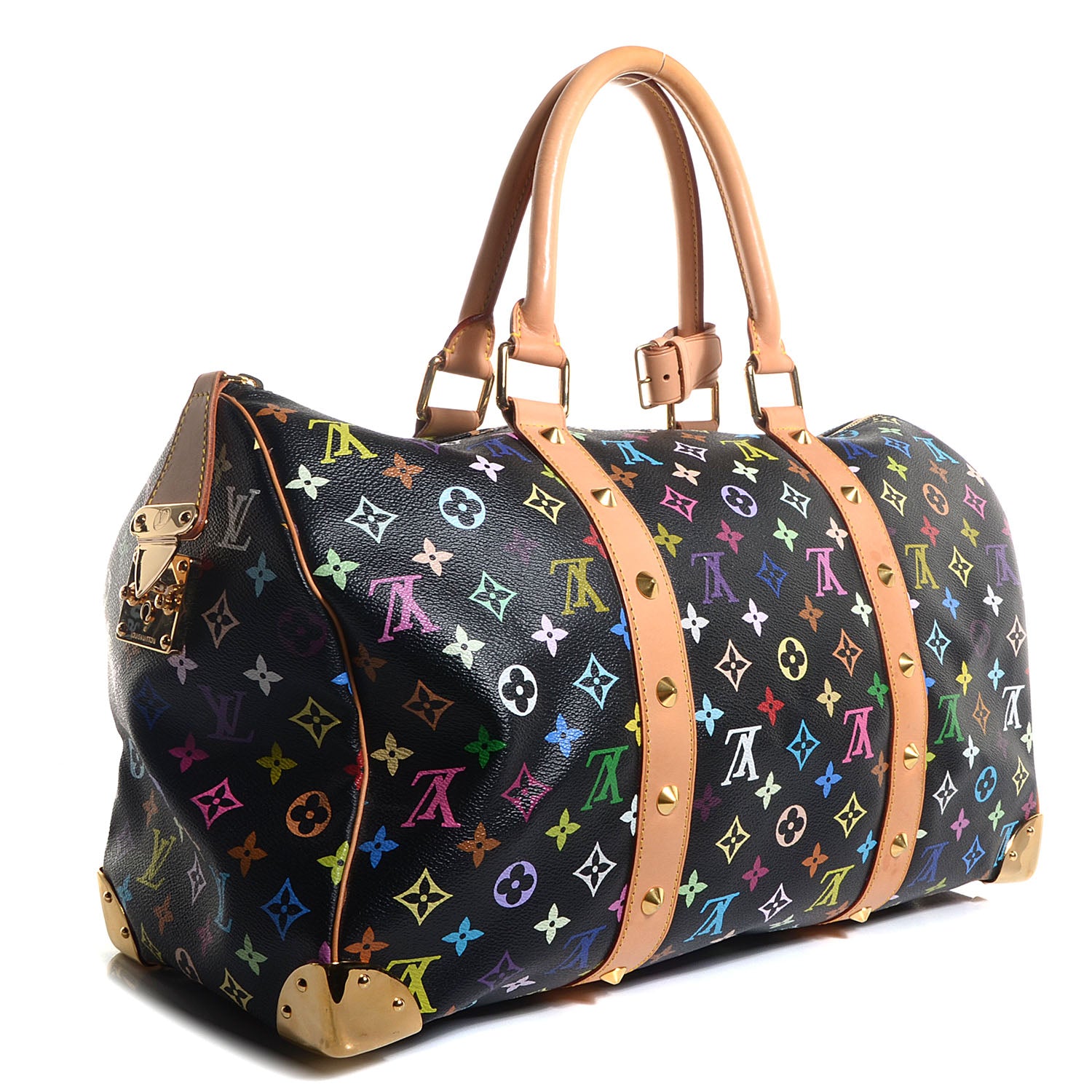 Louis Vuitton Monogram Multicolor Keepall 45 Black 3 of 7