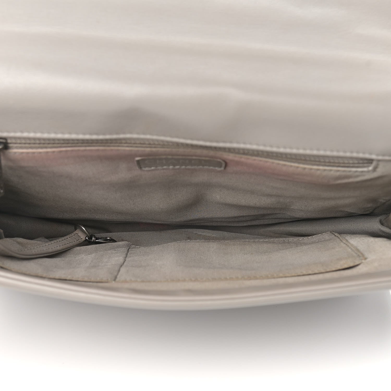 Chanel Calfskin Ombre Quilted Large Boy Flap Grey Beige 5 of 21