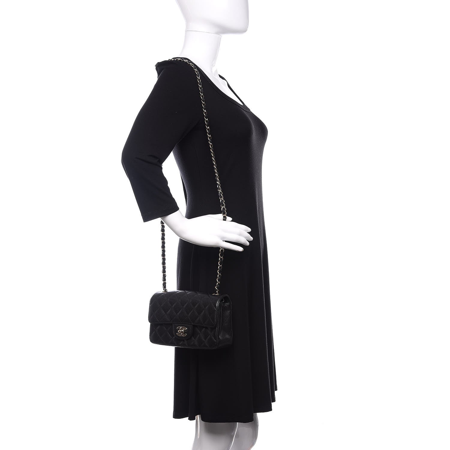 Chanel Caviar Quilted Mini Rectangular Flap Black 2 of 9