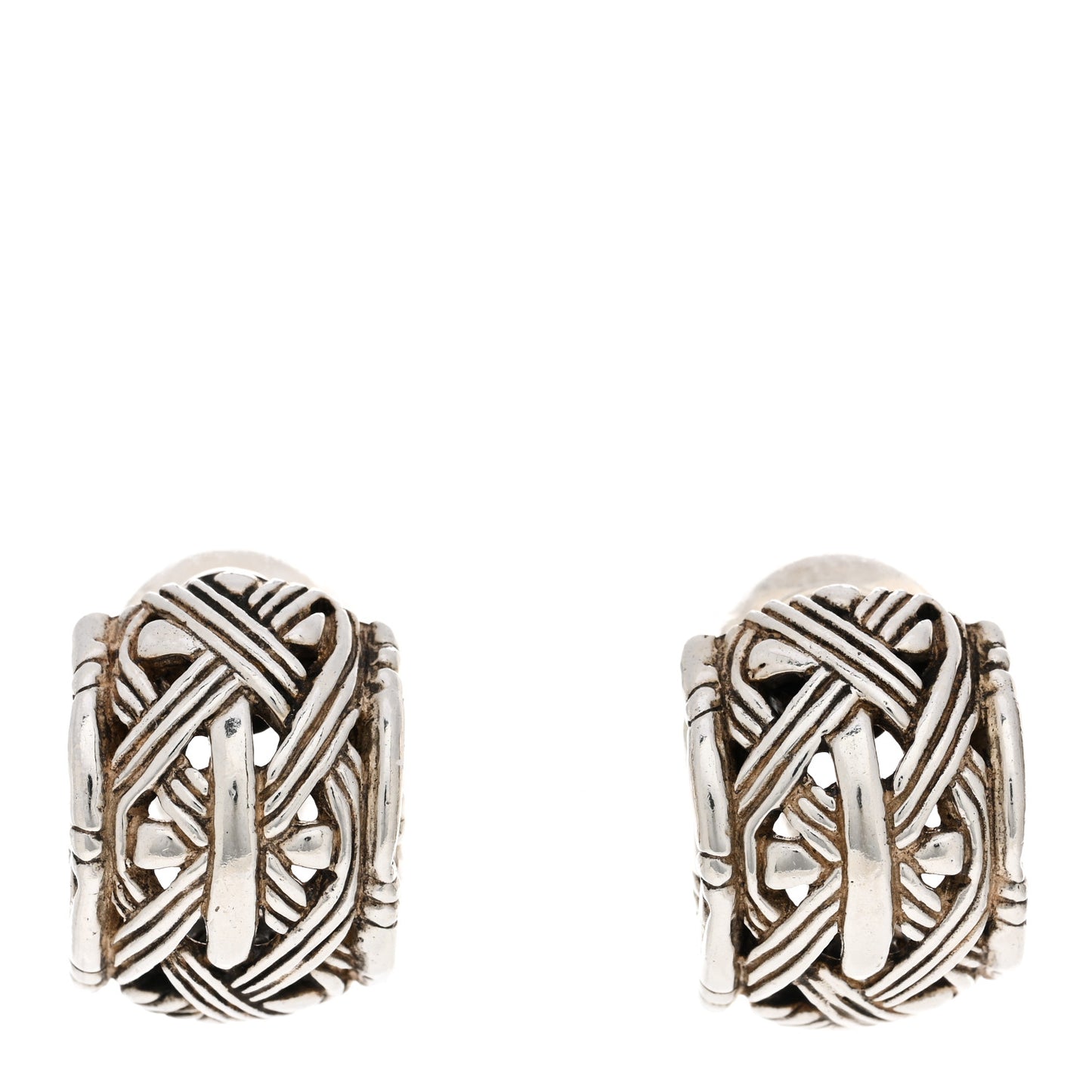 Sterling Silver Bamboo Hoop Clip On Earrings