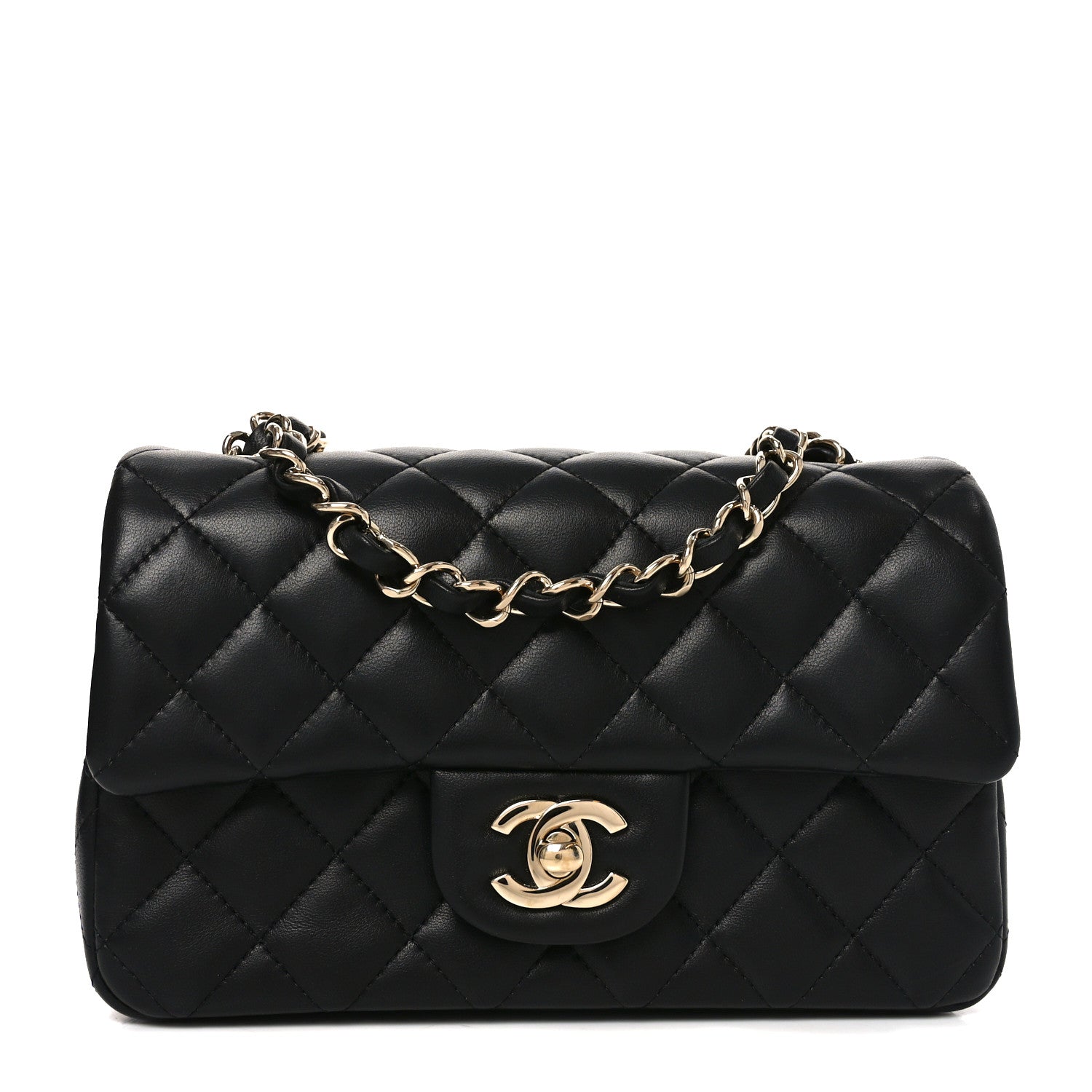 Chanel Lambskin Quilted Mini Rectangular Flap Black 1 of 11