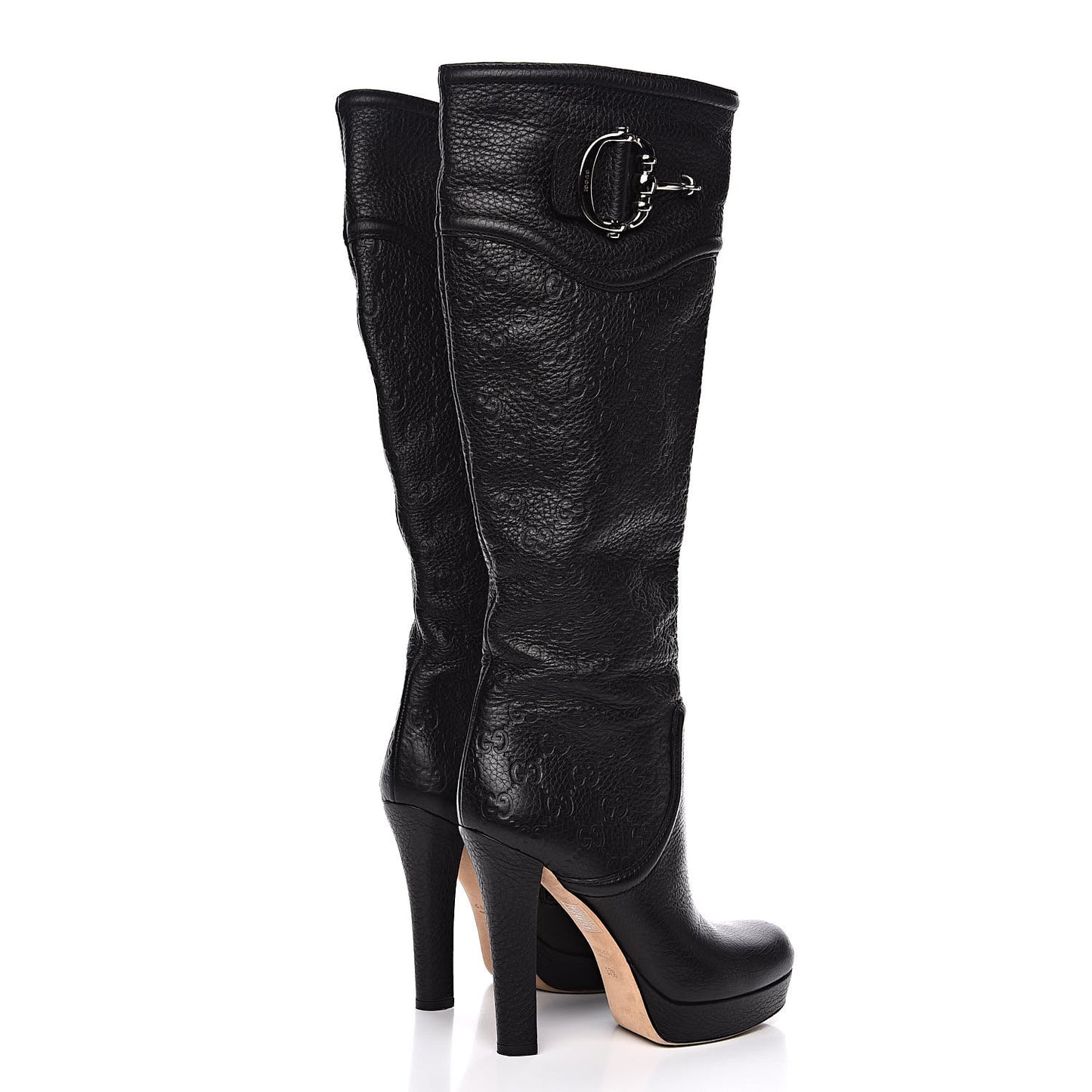 Guccissima Cellarius Softy GG Knee High Boots 37.5 Black