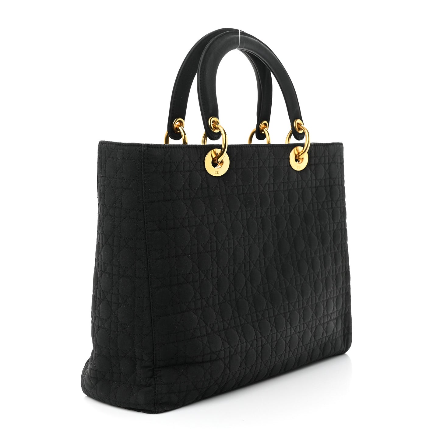 Nylon Cannage Medium Lady Dior Black