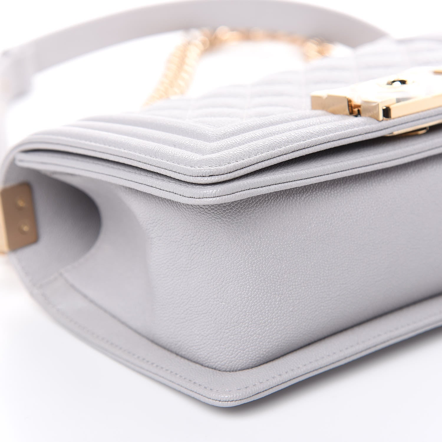 Chanel Caviar Quilted Small Boy Flap Light Grey 8 of 10