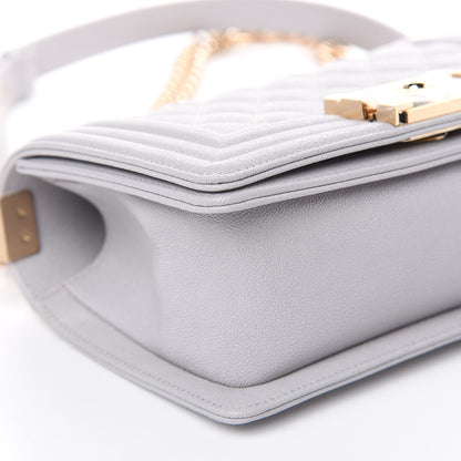 Chanel Caviar Quilted Small Boy Flap Light Grey 8 of 10