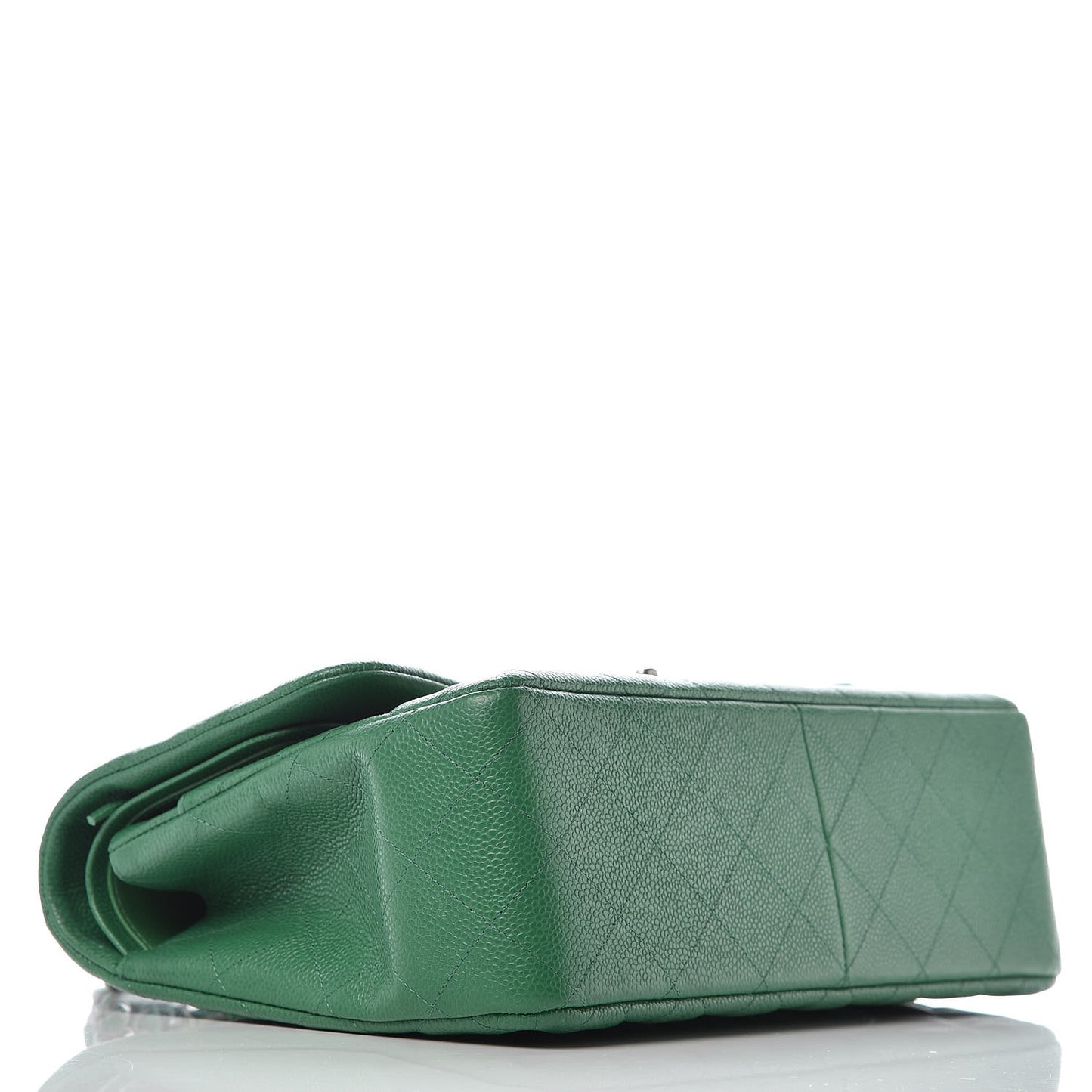 Caviar Quilted Jumbo Double Flap Green