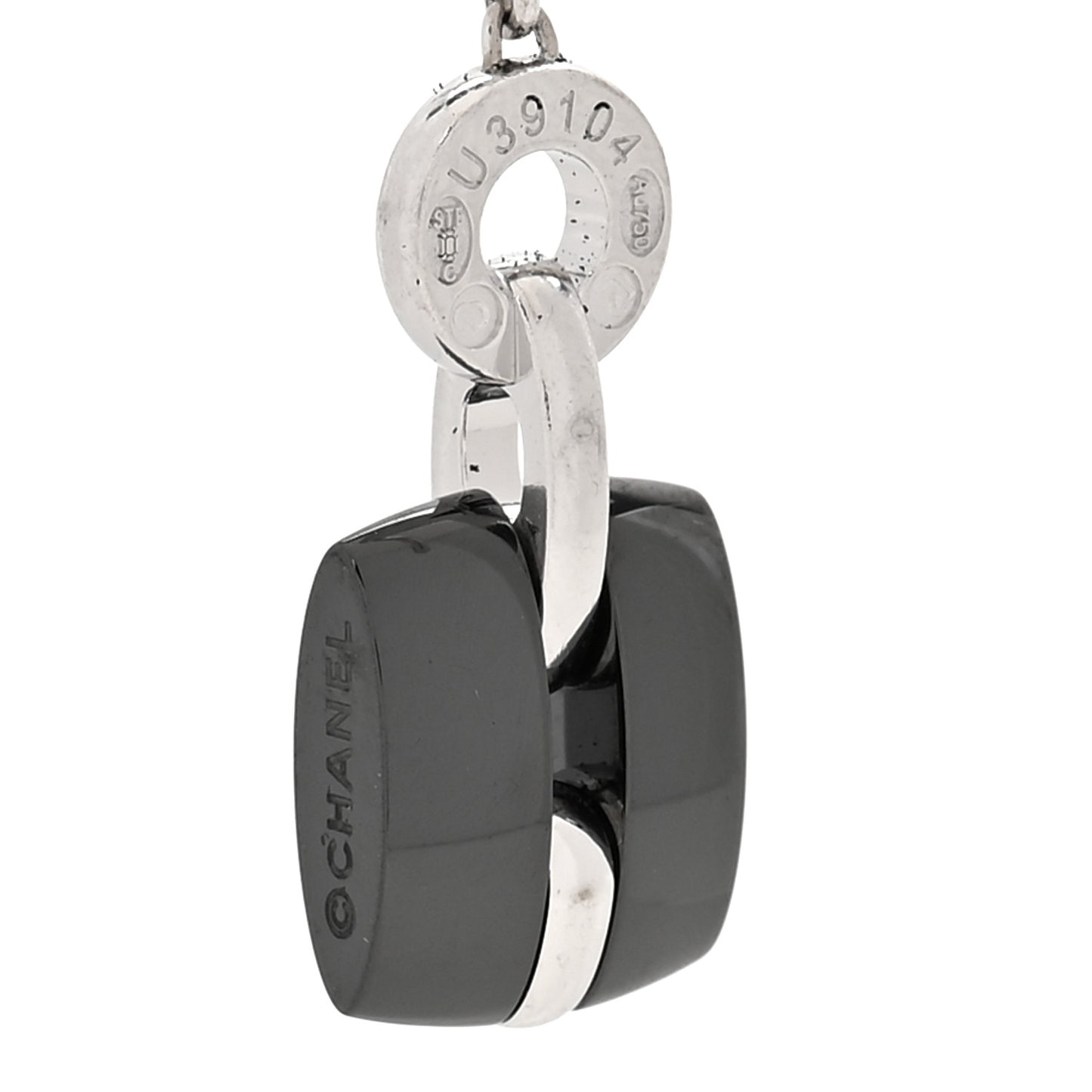 18K White Gold Diamond Ceramic Ultra Drop Earrings Black