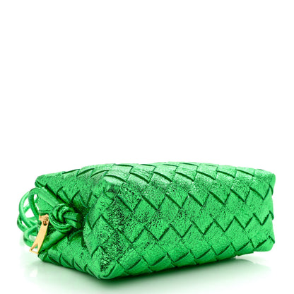 Bottega Veneta Metallic Calfskin Intrecciato Mini Loop Camera Bag Green 4 of 9