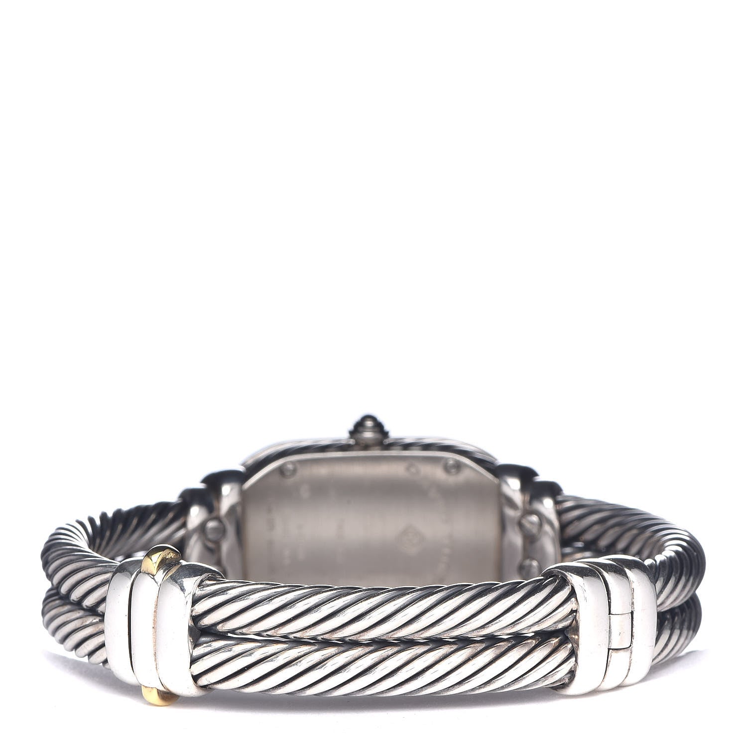 David Yurman Stainless Steel Sterling Silver Diamond Pink Mother of Pearl 20mm Madison Cable Quartz Watch 4 of 7