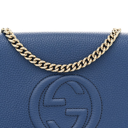 Gucci Pebbled Calfskin Medium Soho Flap Crossbody Caspian 8 of 12