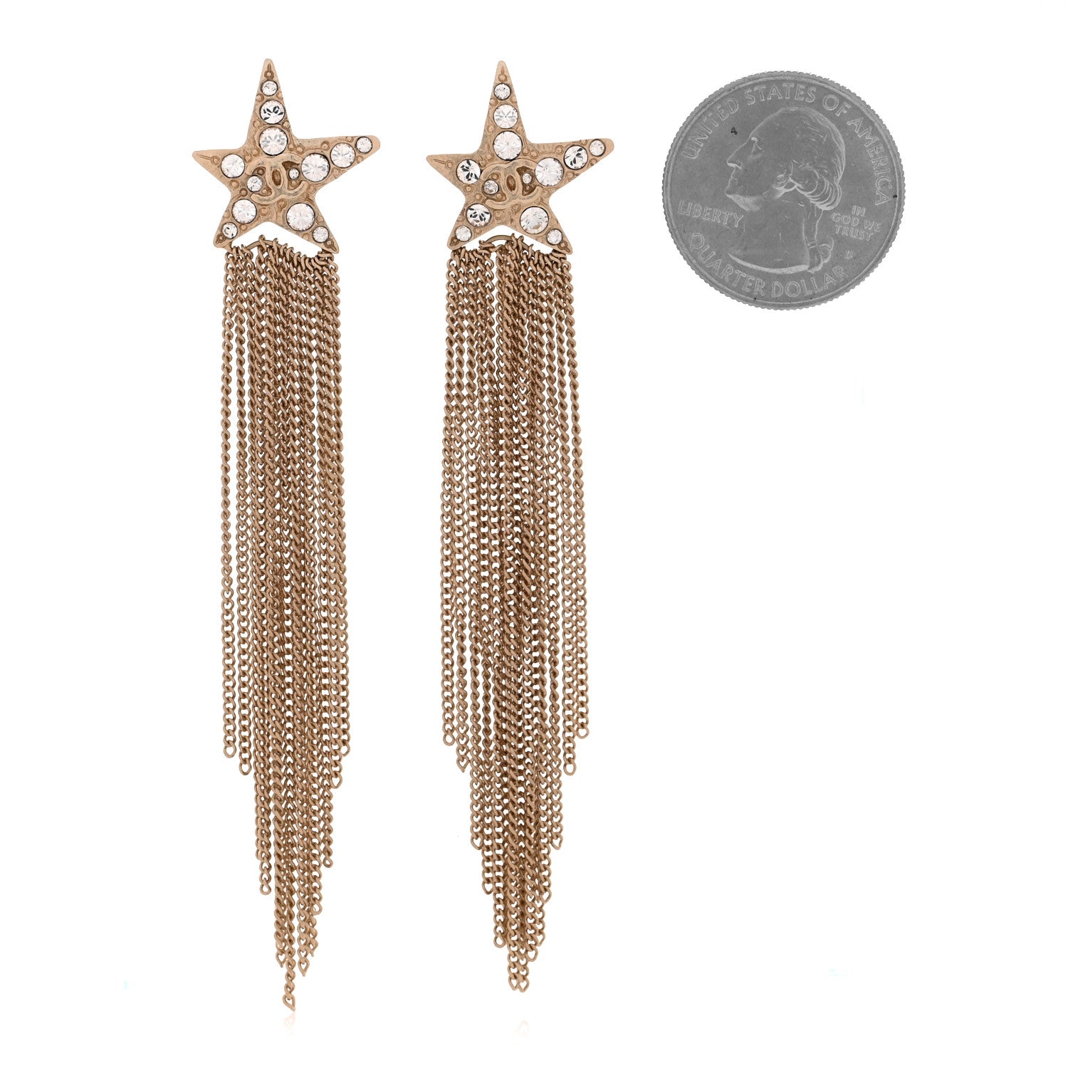 Chanel Swarovski Crystal CC Star Earphone Charms  Gold 2 of 4