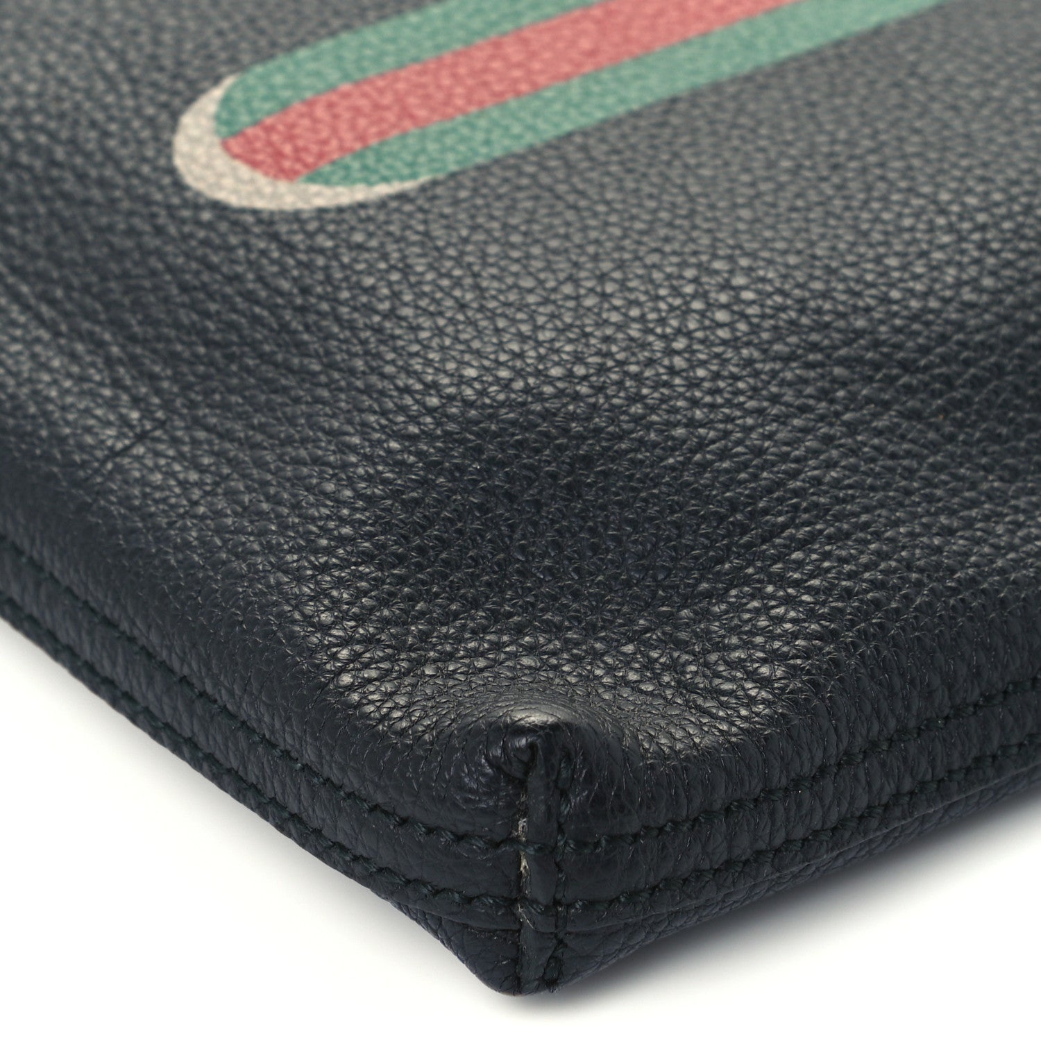 Gucci Pebbled Calfskin Large Logo Portfolio Clutch Black 9 of 11