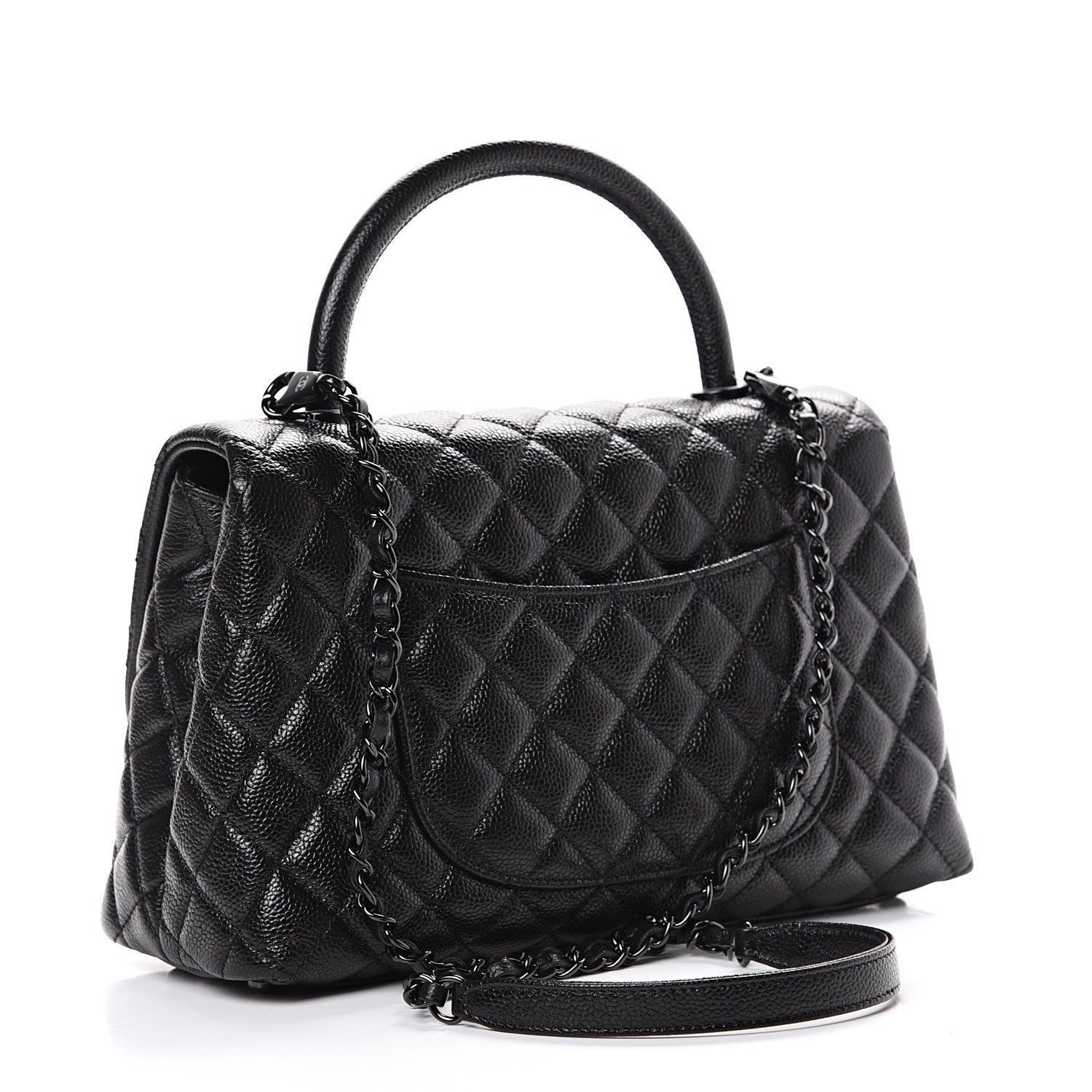 Chanel Caviar Quilted Small Coco Handle Flap So Black 2 of 10