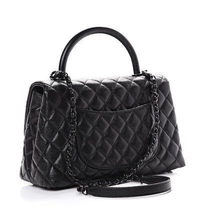 Chanel Caviar Quilted Small Coco Handle Flap So Black 2 of 10
