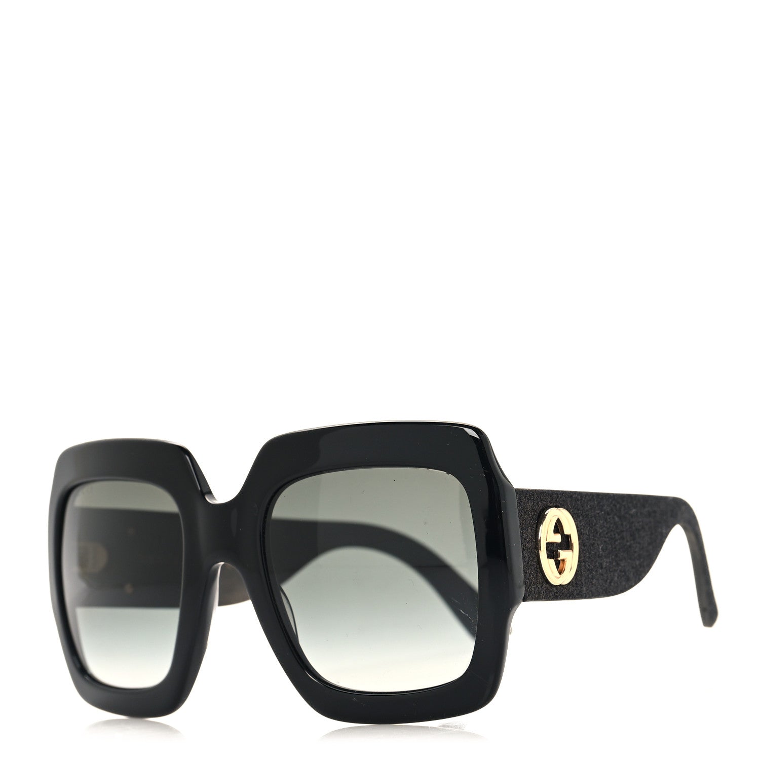 Gucci Square Frame Glitter GG0102S Sunglasses Black 1 of 7