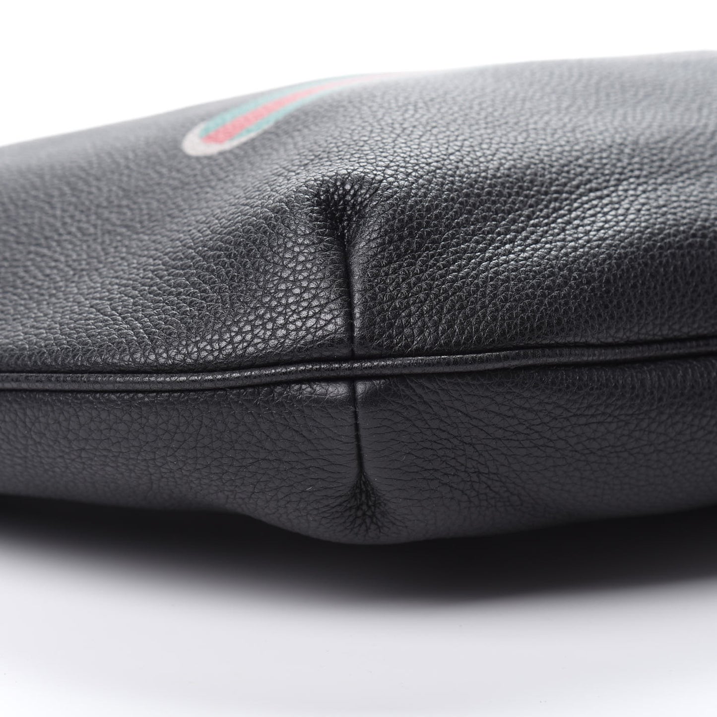 Grained Calfskin Logo Half Moon Hobo Black