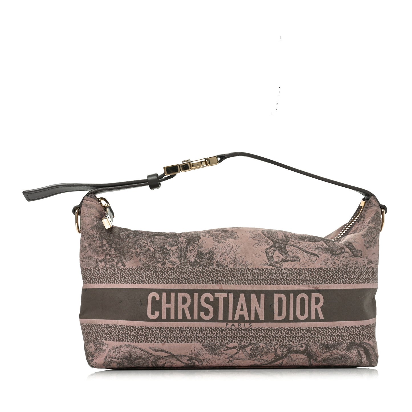 Technical Fabric Toile De Jouy DiorTravel Nomad Pouch Pink Grey