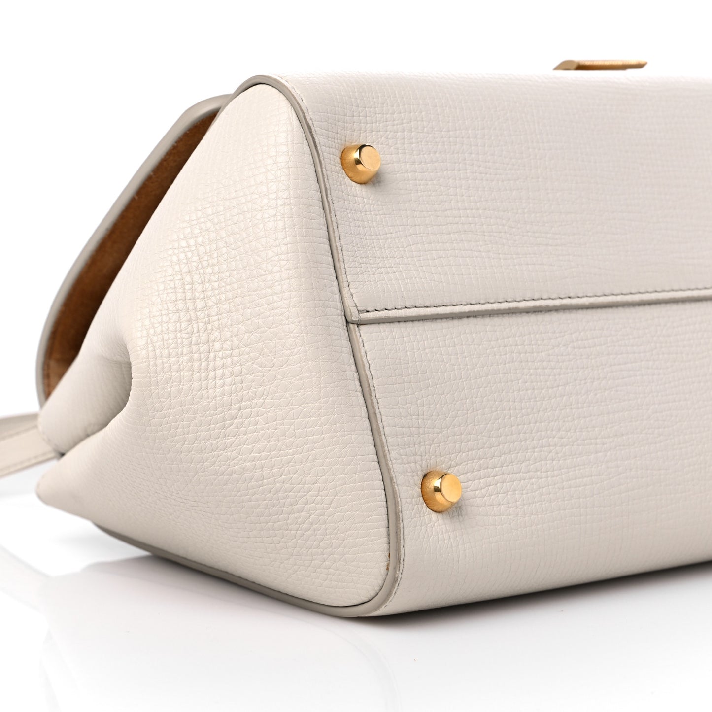 Calfskin BV Angle Shoulder Bag Off White