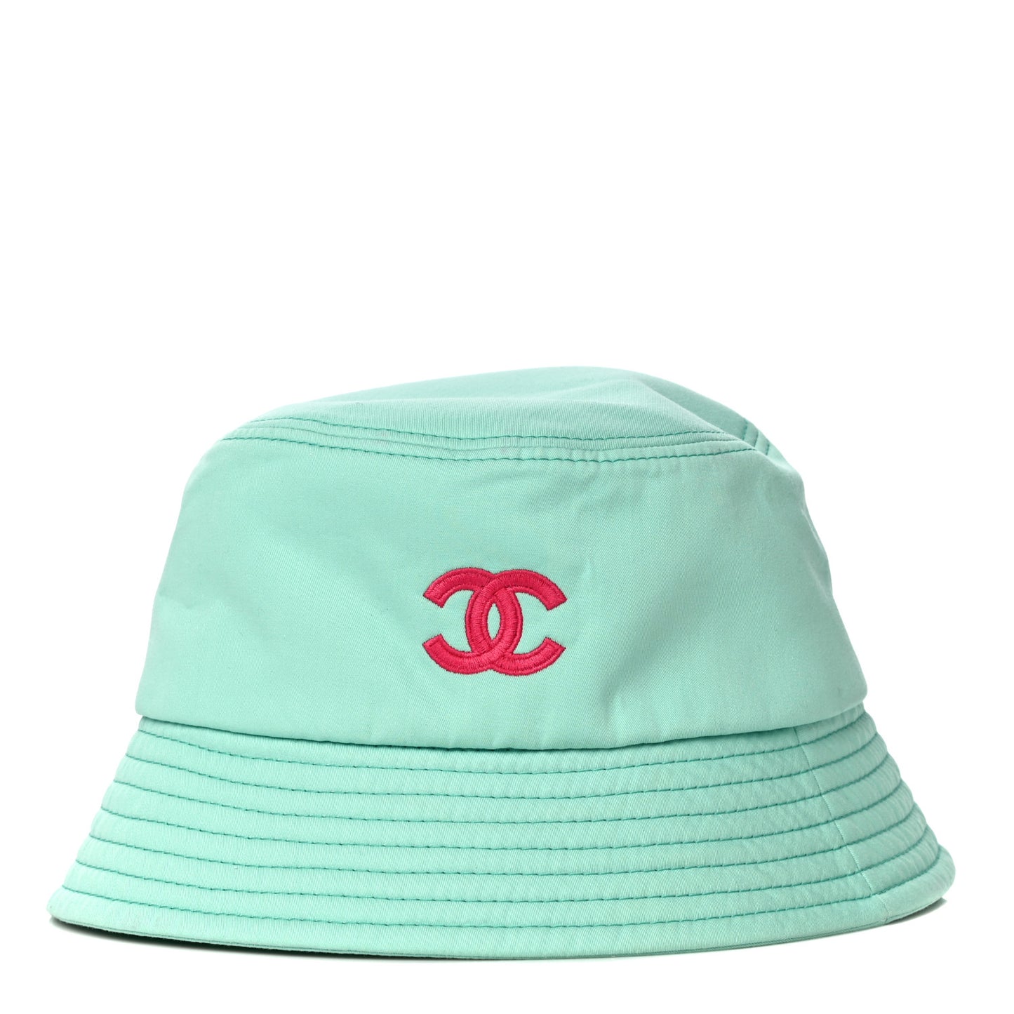 Cotton CC Cloche Bucket Hat S Turquoise Fuchsia