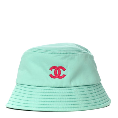 Chanel Cotton CC Cloche Bucket Hat S Turquoise Fuchsia 1 of 7