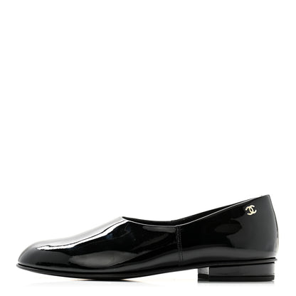 Chanel Patent Calfskin Moccasin Loafers 36.5 Black 1 of 8