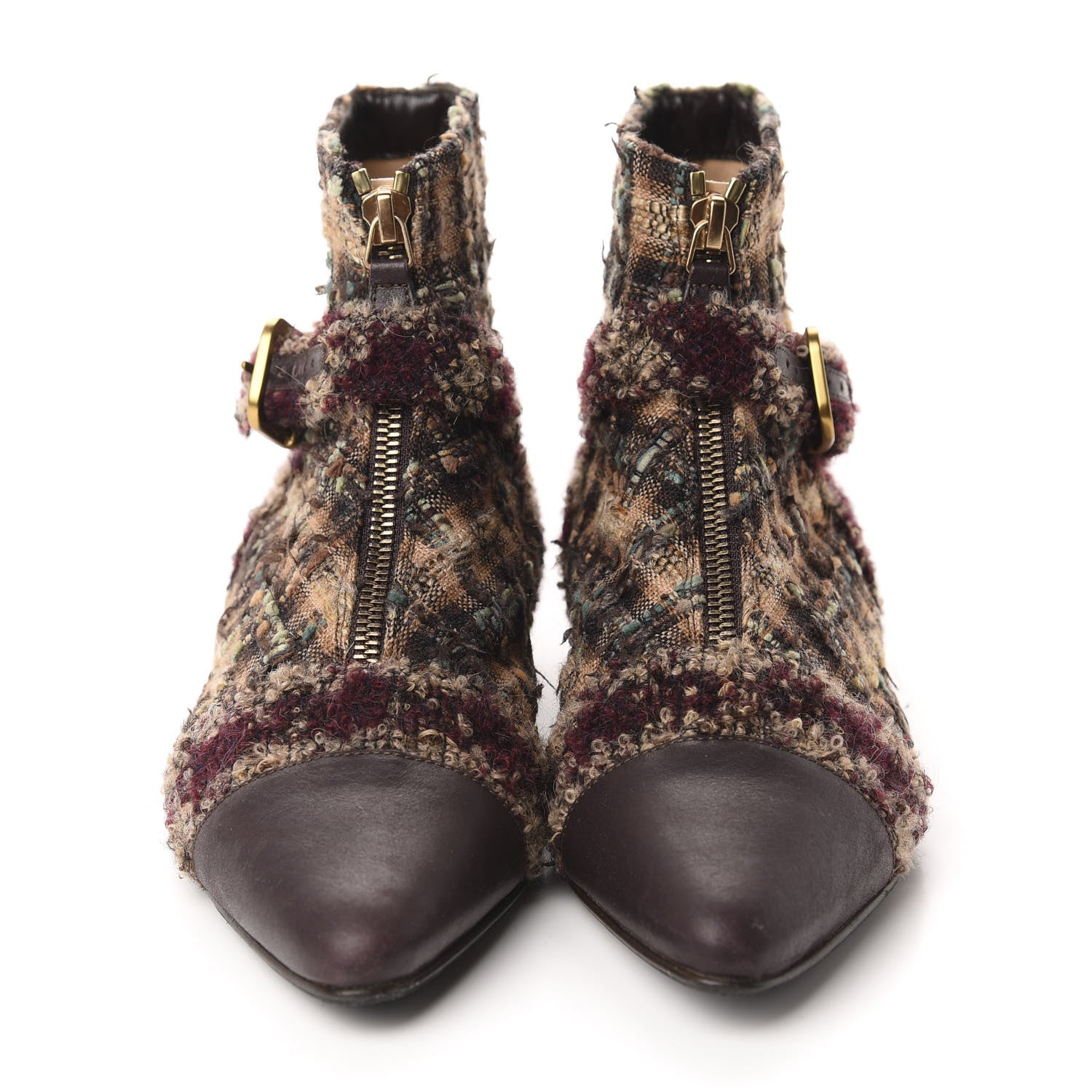 Chanel Tweed Pointed Toe CC Short Boots 36.5 Multicolor 2 of 9