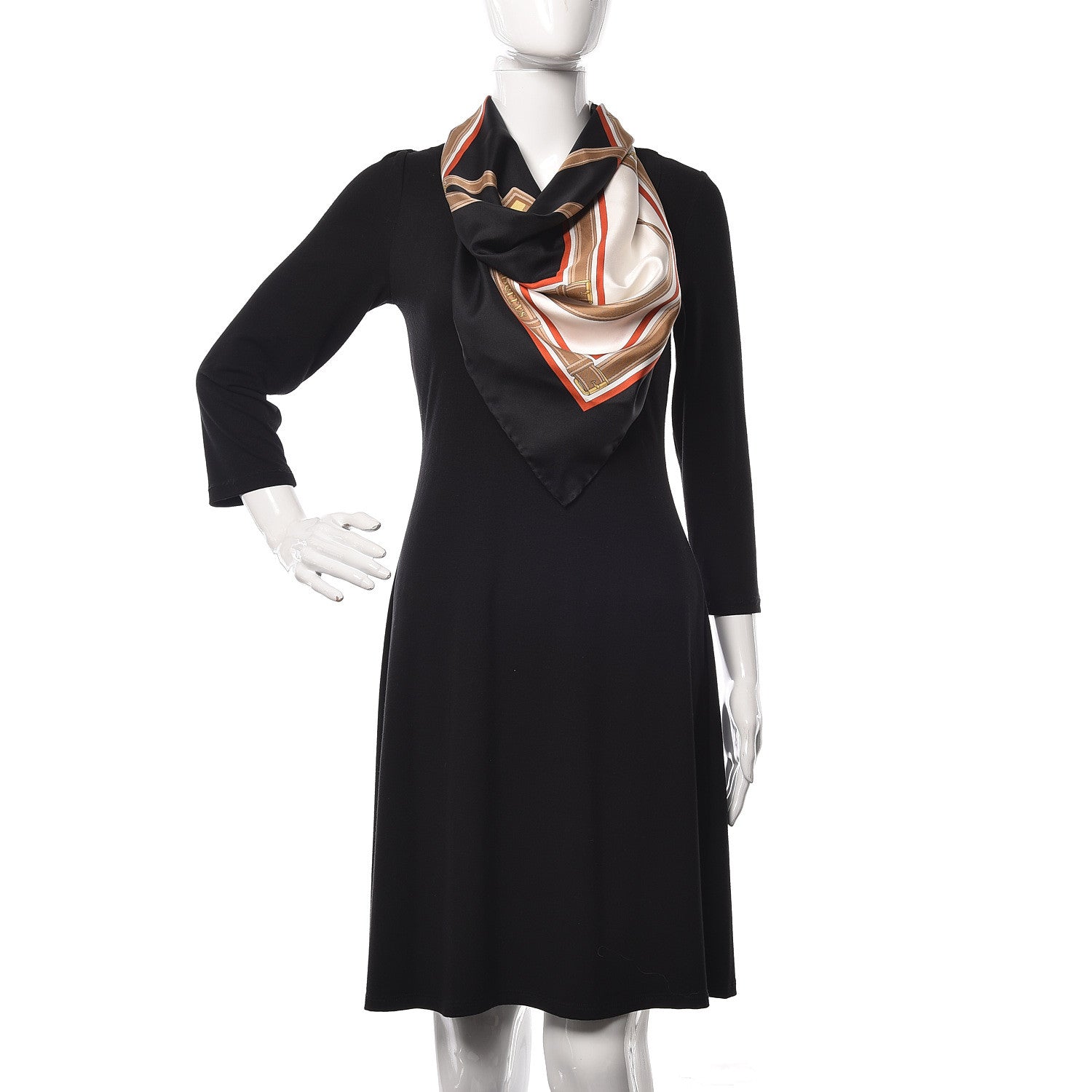 Burberry Silk Two Lovers Belt Print Scarf Black 2 of 5