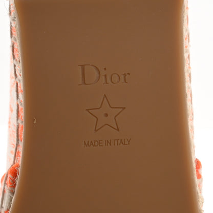 Christian Dior Embroidered Toile De Jouy Granville Espadrille 38 38 White Orange 7 of 9