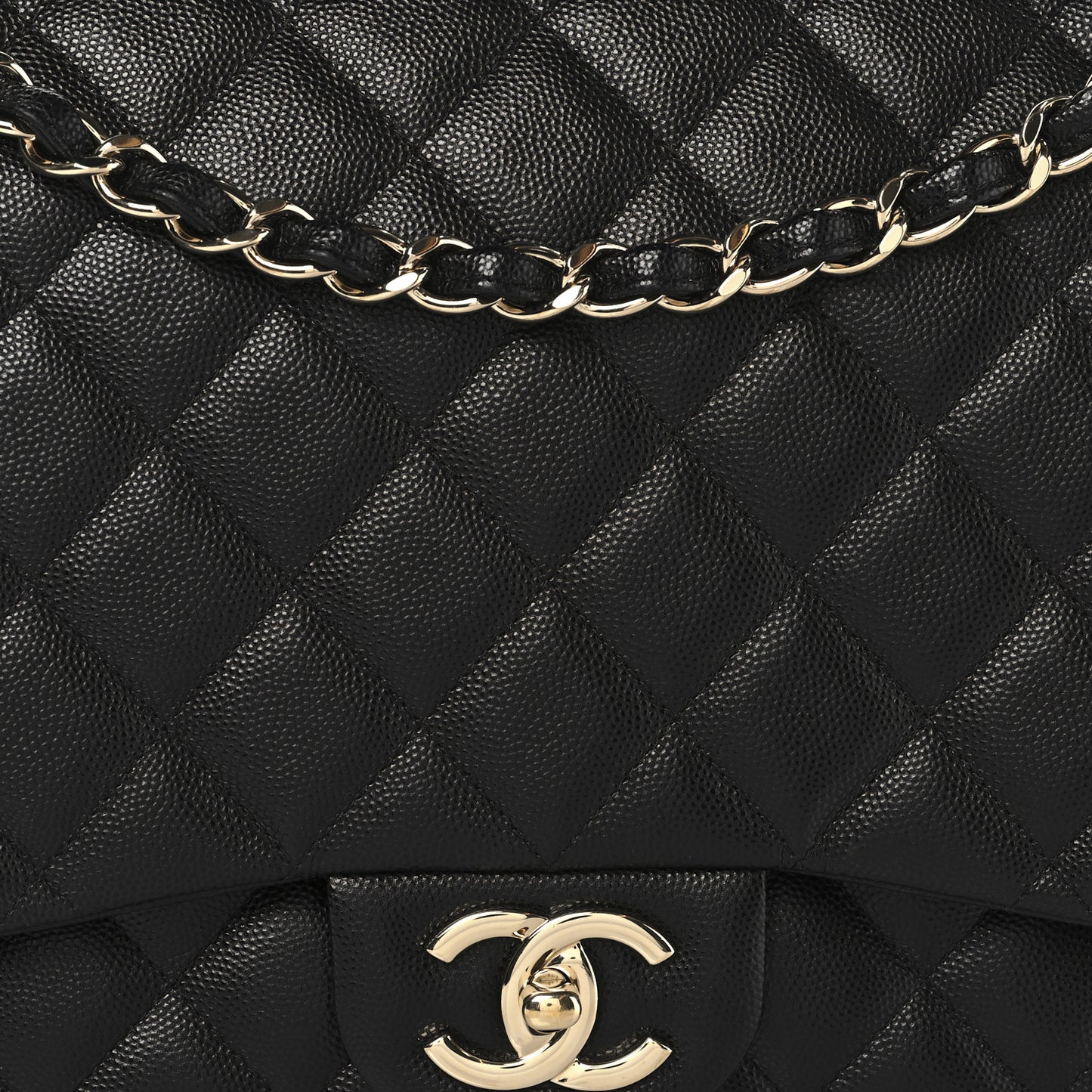 Caviar Quilted Maxi Double Flap Black
