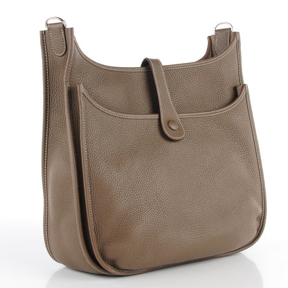 Hermes Taurillon Clemence Evelyne III GM Etoupe 3 of 14