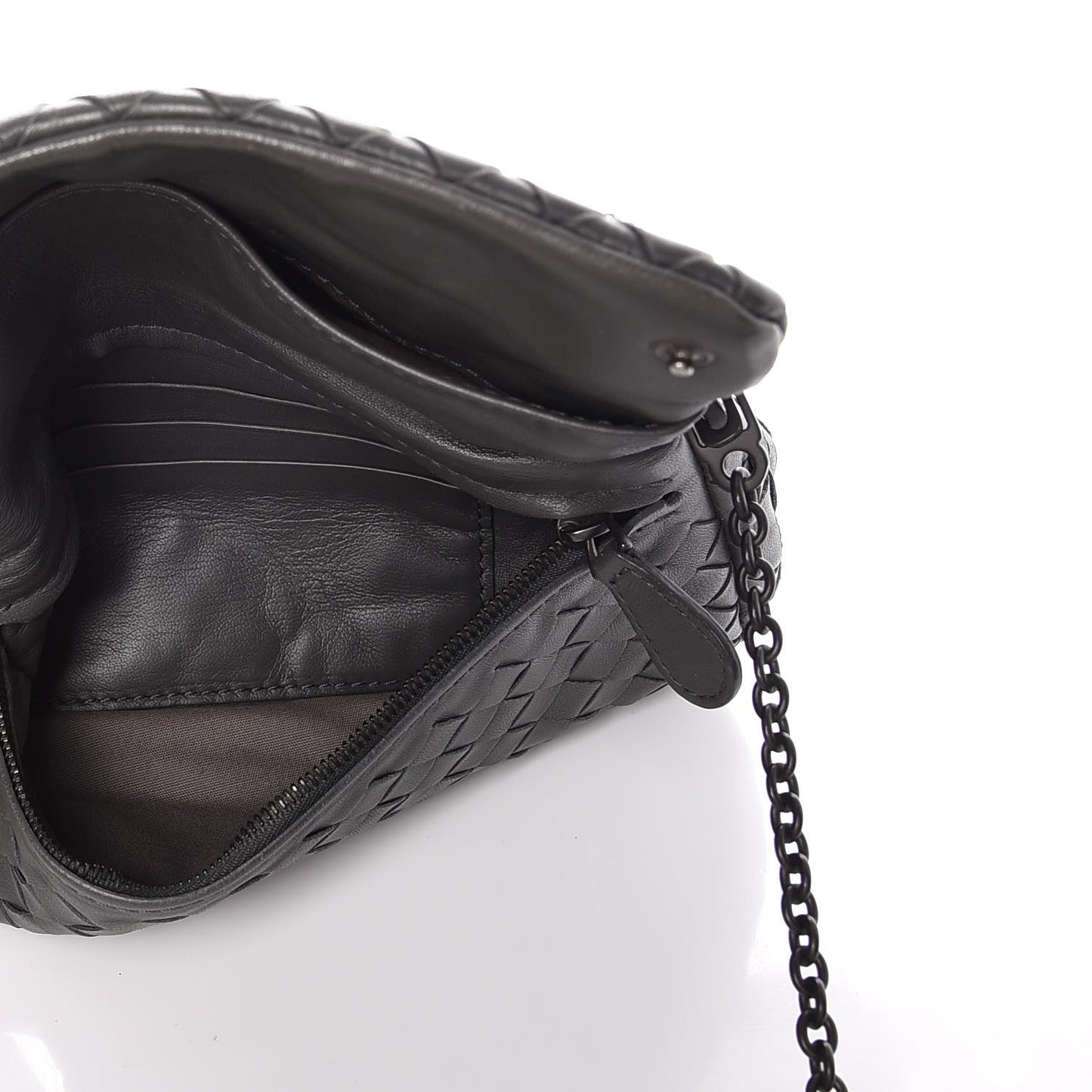 Nappa Intrecciato Mini Messenger Bag Light Grey