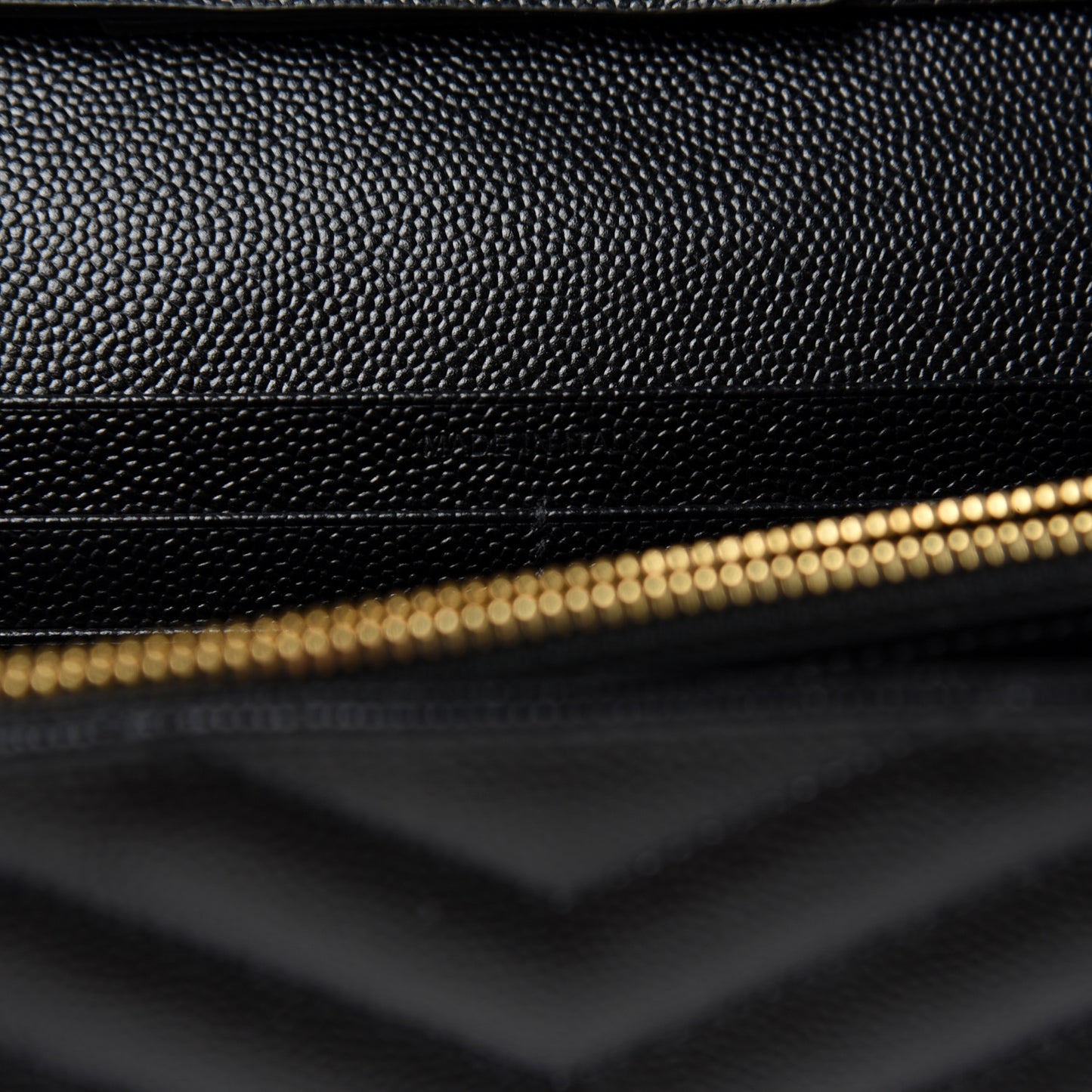 Grain De Poudre Matelasse Chevron Monogram Chain Wallet Black