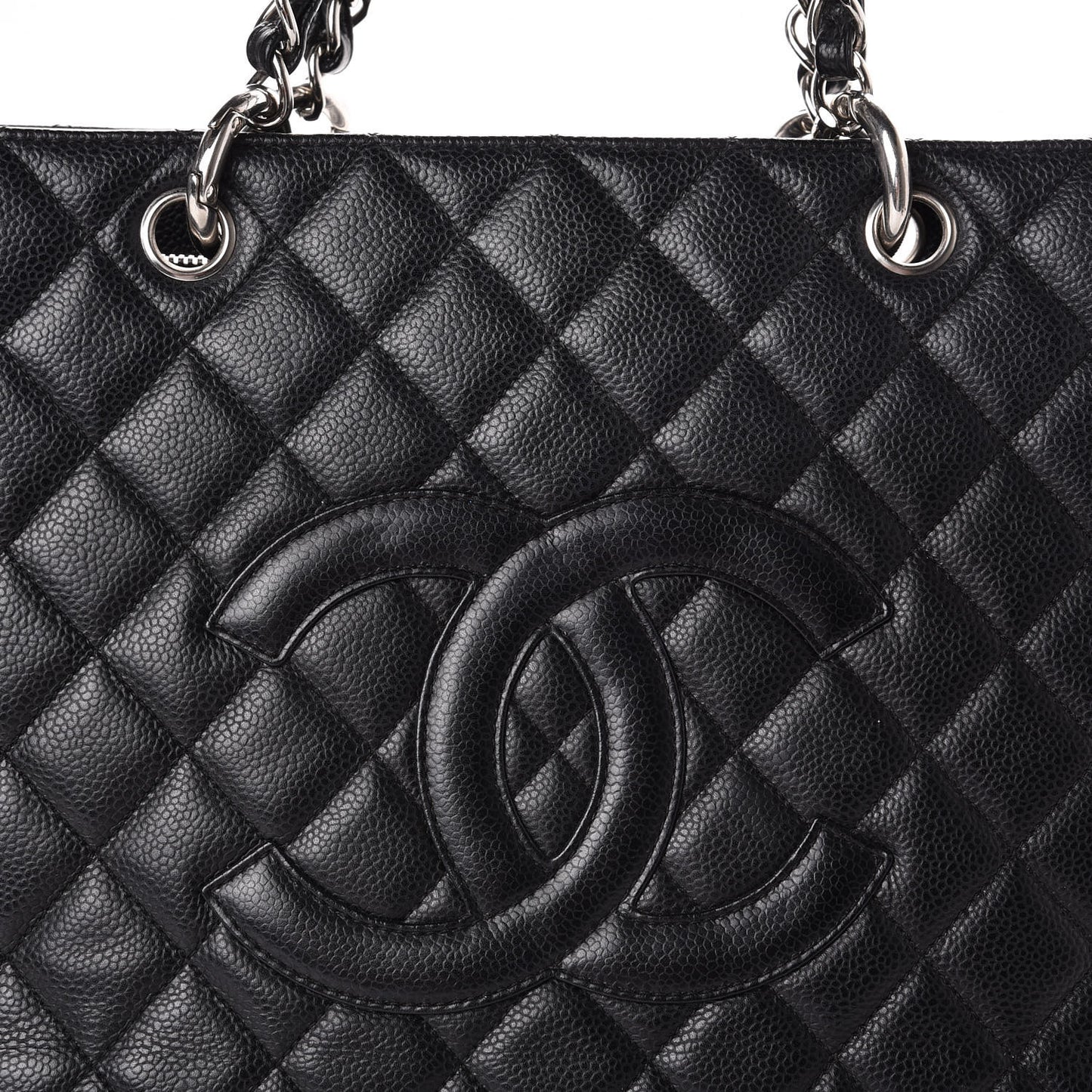 Caviar Quilted Grand Shopping Tote GST Black