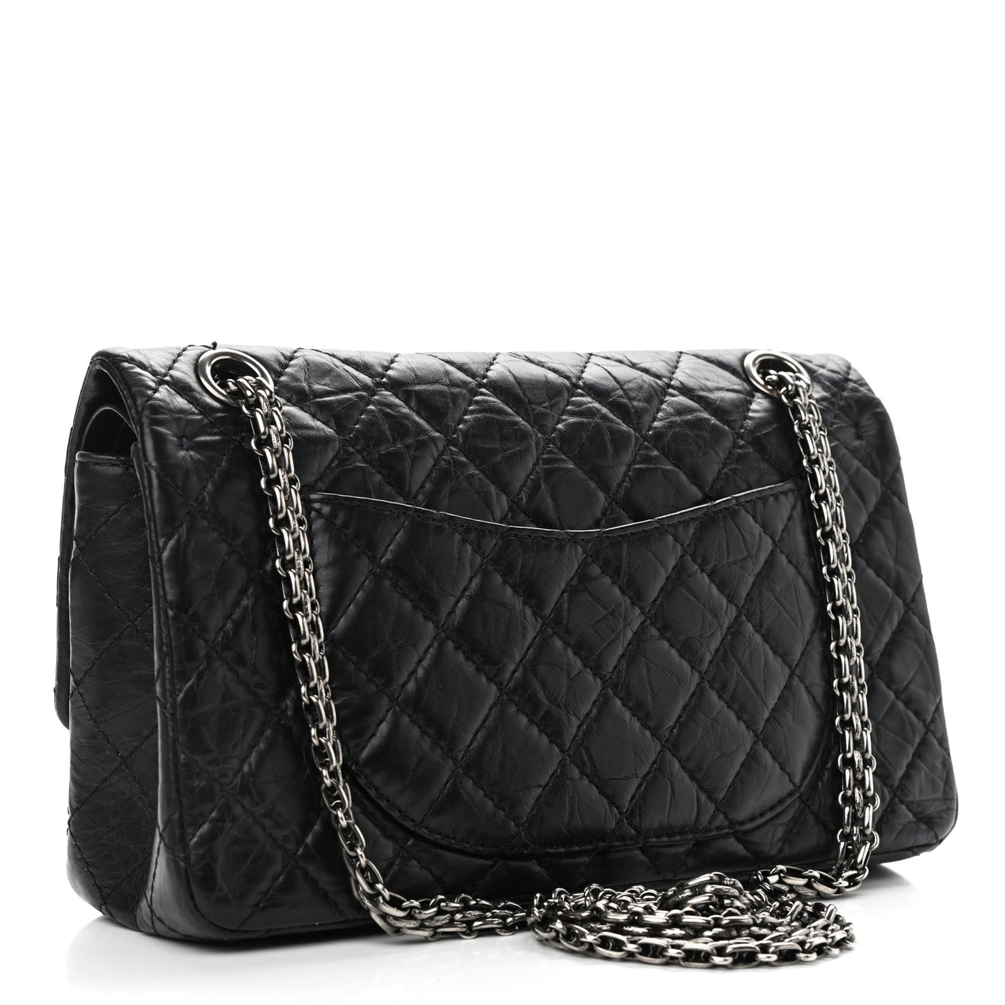 Aged Calfskin Quilted 2.55 Reissue 225 Flap Black