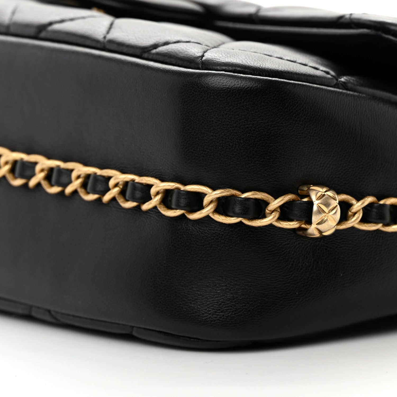 Chanel Lambskin Quilted Large CC Chain Flap Black 10 of 13