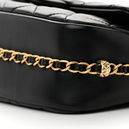 Chanel Lambskin Quilted Large CC Chain Flap Black 10 of 13
