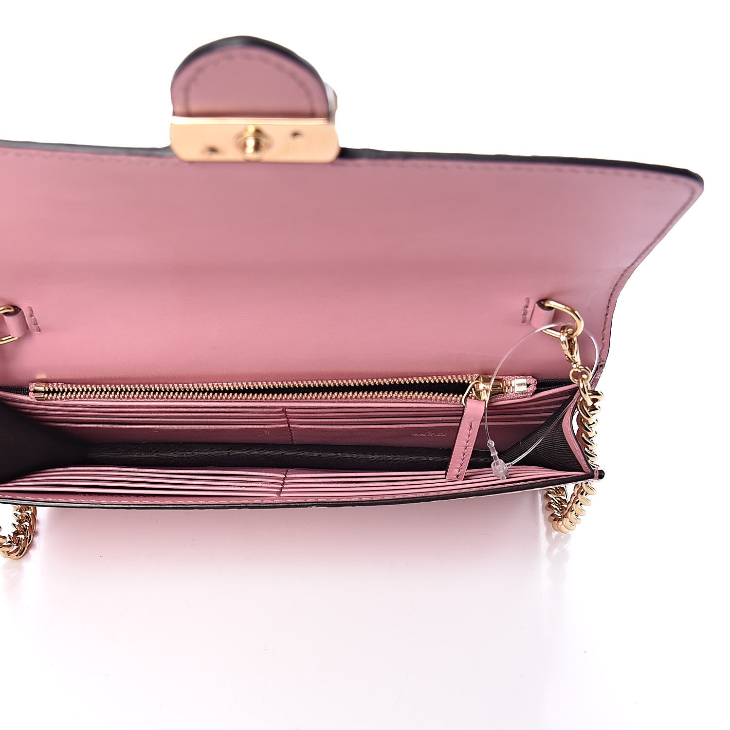 Gucci Guccissima Icon Chain Wallet Carmine Rose 5 of 11