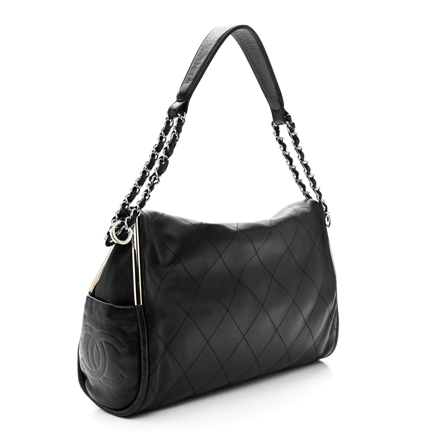 Chanel Lambskin Stitched Medium Ultimate Soft Tote Black 2 of 12