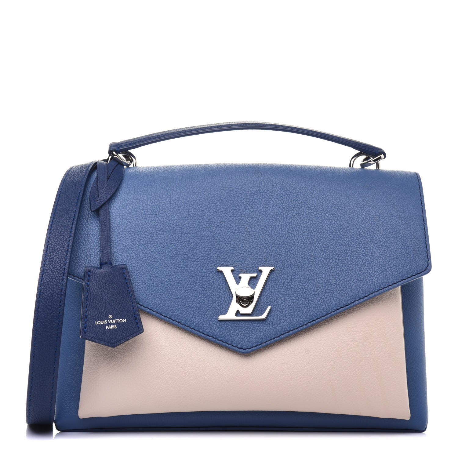 Louis Vuitton Soft Calfskin My Lockme Top Handle Blue Jean Creme 1 of 19