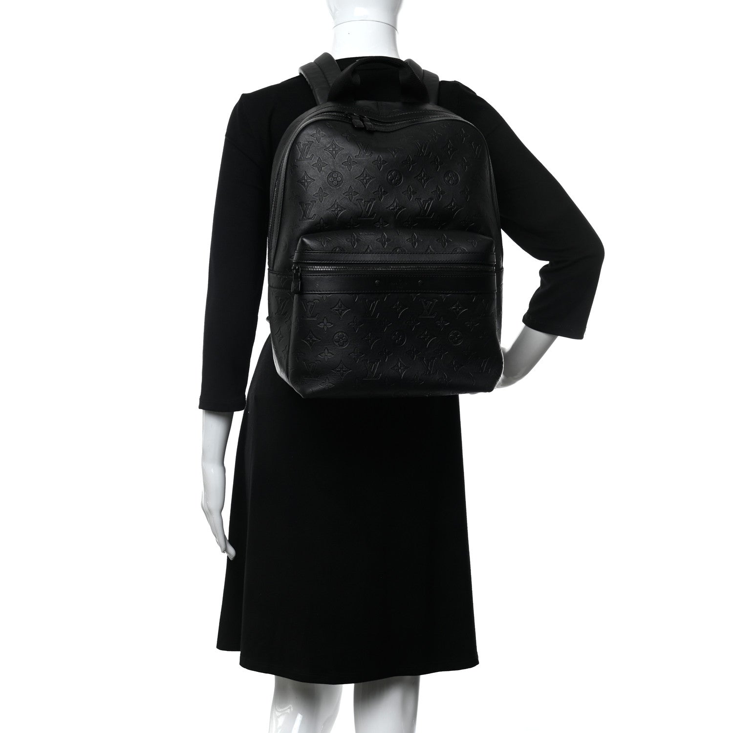 Louis Vuitton Calfskin Monogram Shadow Sprinter Backpack Black 2 of 15
