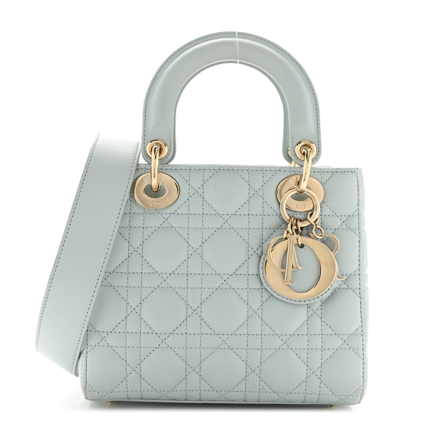 Lambskin Cannage Small My ABCDior Lady Dior Shirt Blue