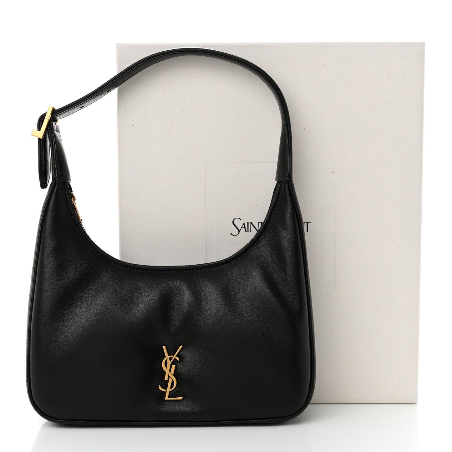 Plunged Lambskin Calypso Mini Hobo Black