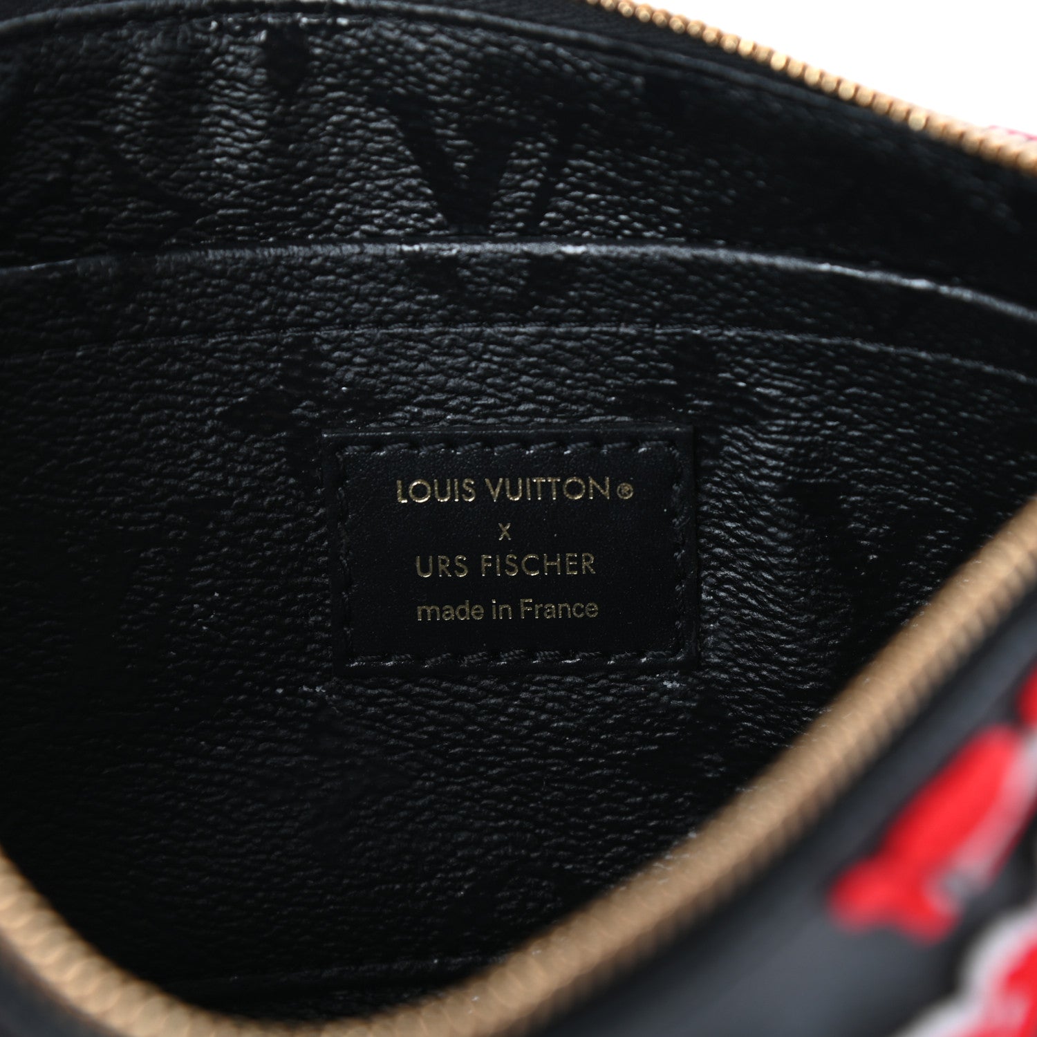 Louis Vuitton X UF Tufted Monogram Pochette Accessories Black Red 6 of 9