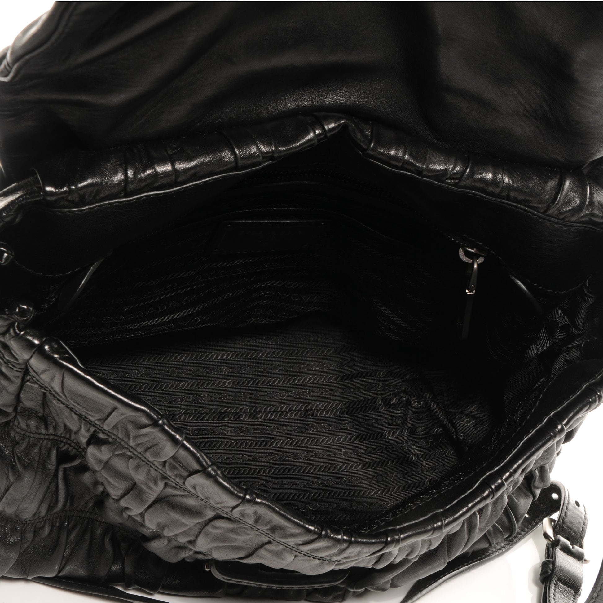 Prada Nappa Gaufre Flap Bag Black 5 of 11