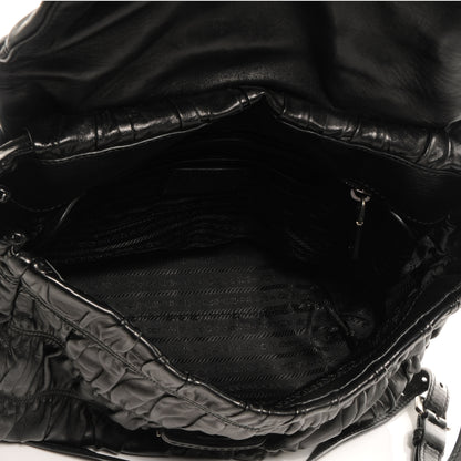 Prada Nappa Gaufre Flap Bag Black 5 of 11
