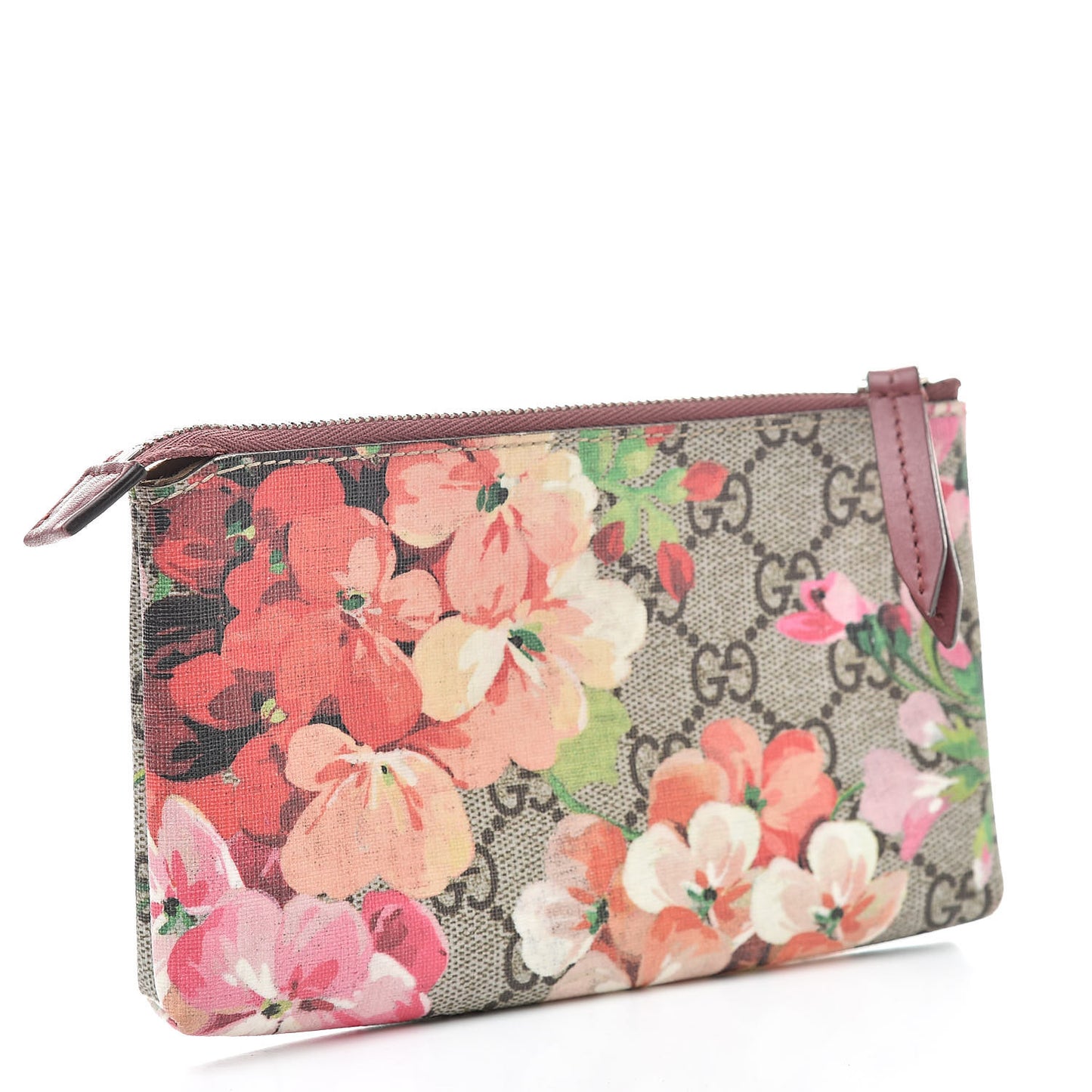 GG Supreme Monogram Blooms Pouch Beige Multicolor Dry Rose